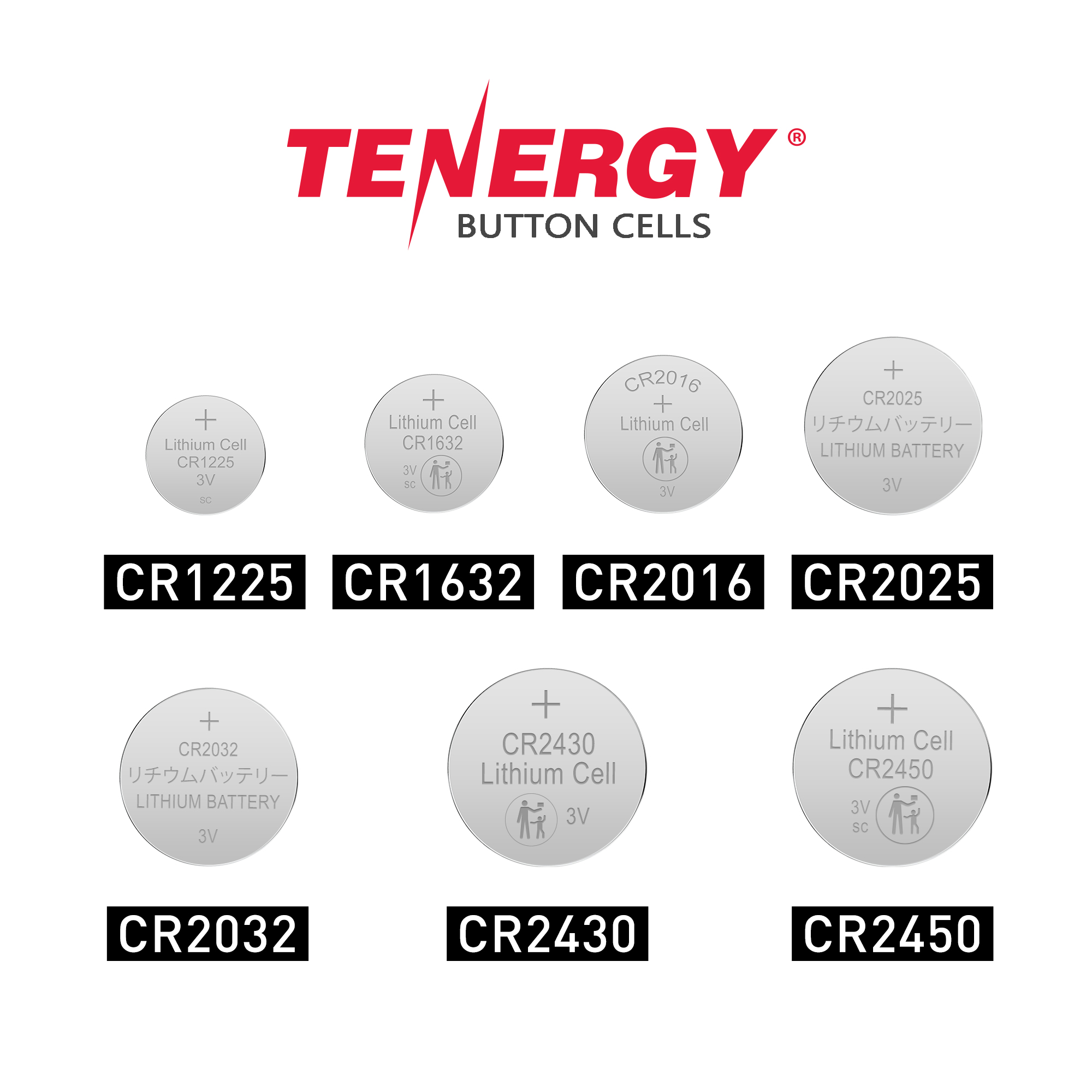 Tenergy CR2016 3V Lithium Button Cells 10Pack (2 Cards)